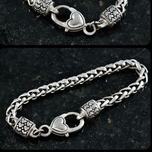 Brighton Mesh Heart Claw Clasp 8" Bracelet